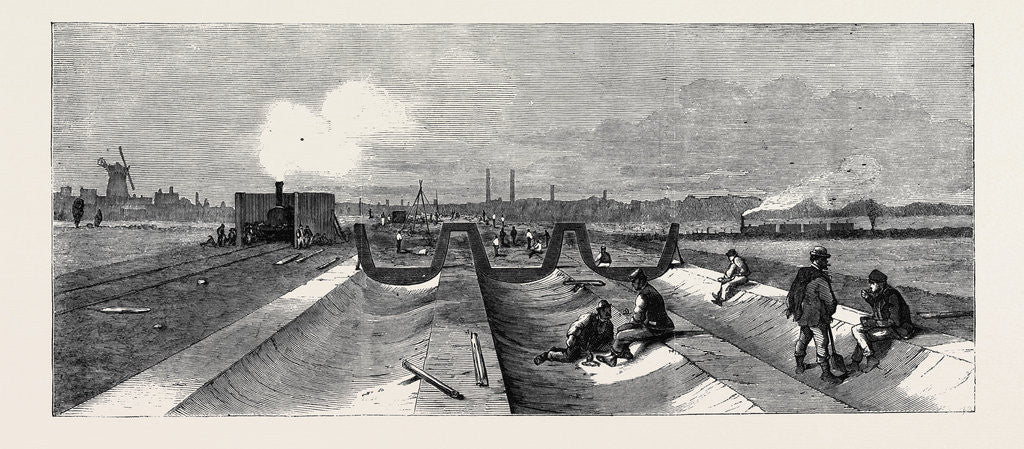 Detail of Concrete Foundation for the Northern Outfall Tunnels London Main Drainage by Anonymous
