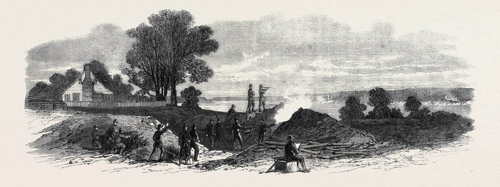 Detail of The Civil War in America: The Ten Pounder Gun Battery (Federalist) at Budd's Ferry by Anonymous