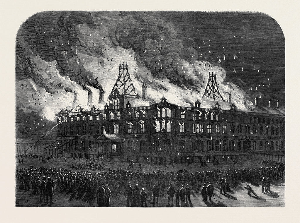 Detail of Destruction by Fire of the Queen Railway Hotel at Chester by Anonymous