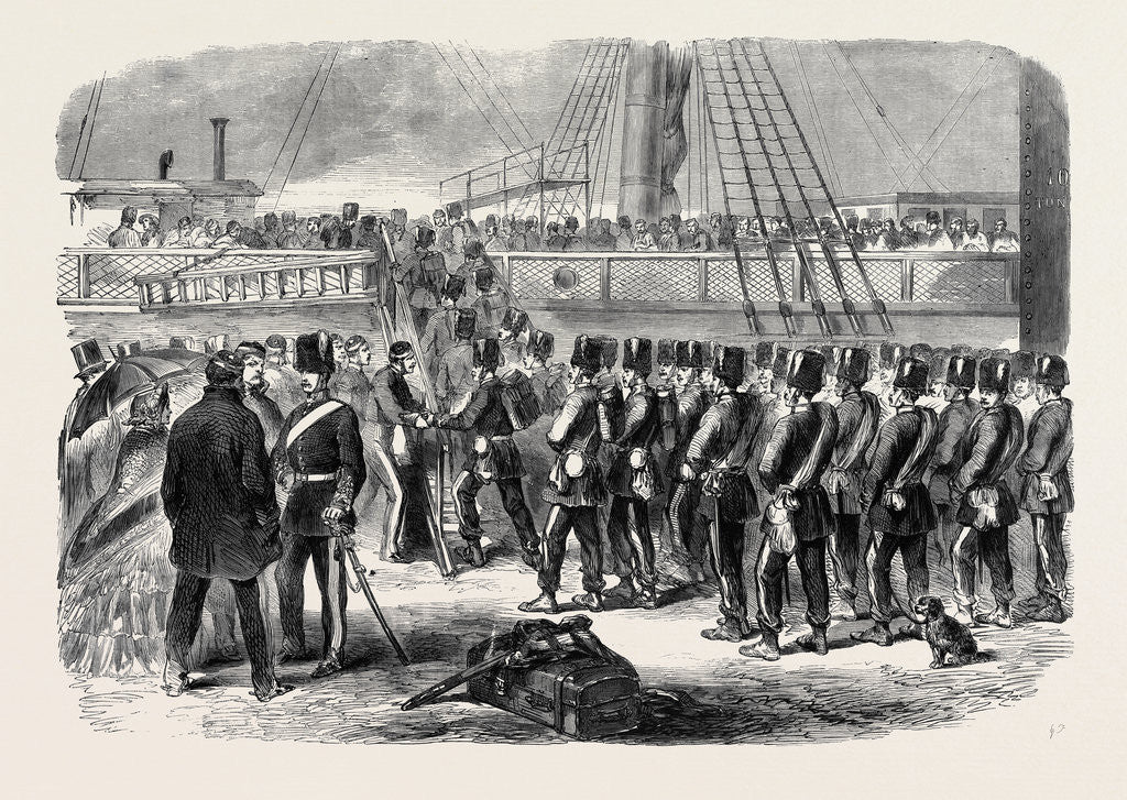 Detail of Embarkation at Woolwich of the E Battery Fourth Brigade of Royal Field Artillery on Board the Melbourne for Canada by Anonymous