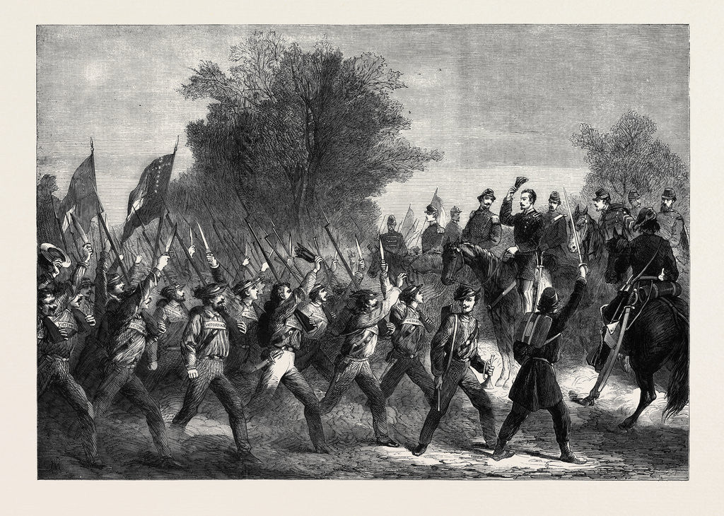 Detail of The Civil War in America: The Confederate Army Mississippians Passing in Review Before General Beauregard and Staff by Anonymous
