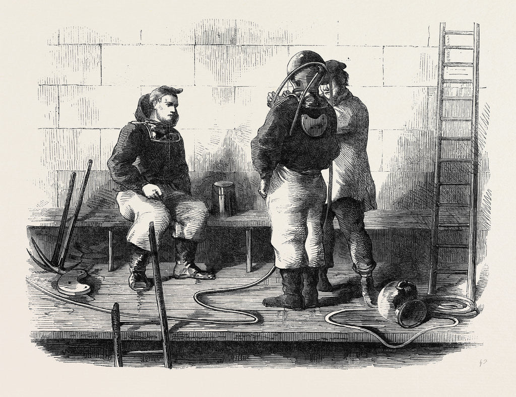 Detail of Group of Divers at Westminster Bridge by Anonymous