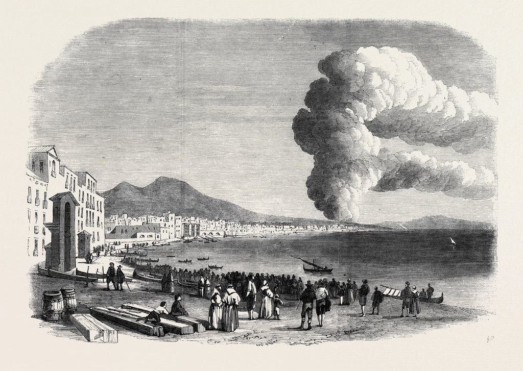 Detail of Eruption of Mount Vesuvius Near the Foot of the Hill Between Resina and Torre Del Greco As Seen from the Marinella at Naples December 28 1861 by Anonymous