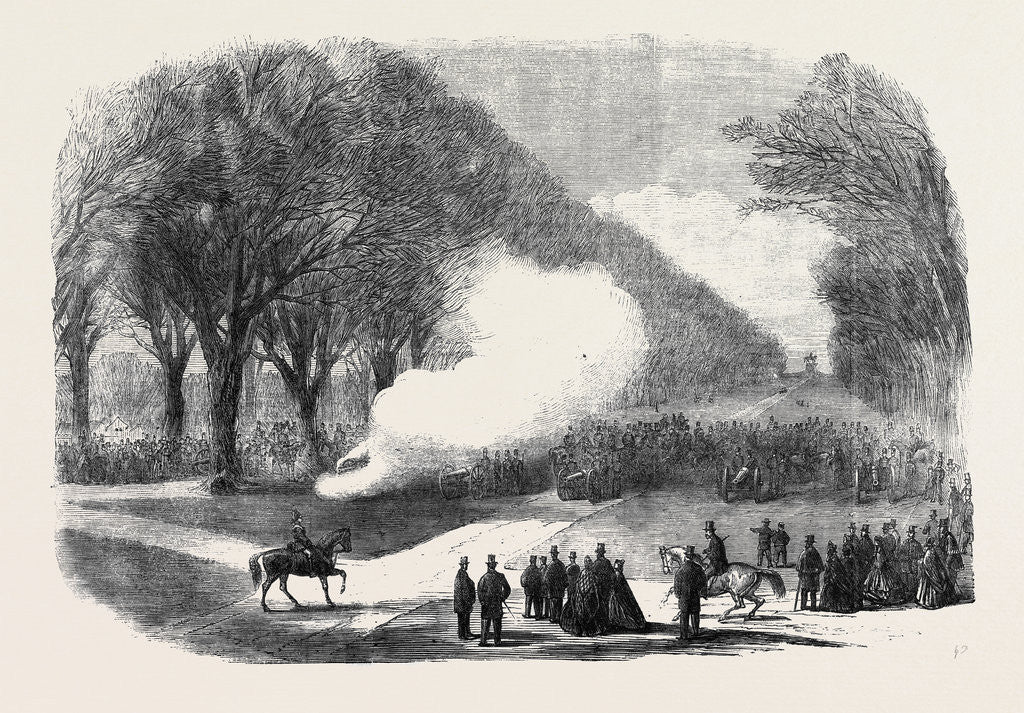 Detail of Firing Minute Guns in the Long Walk Windsor Park the Funeral of His Late Royal Highness the Prince Consort by Anonymous