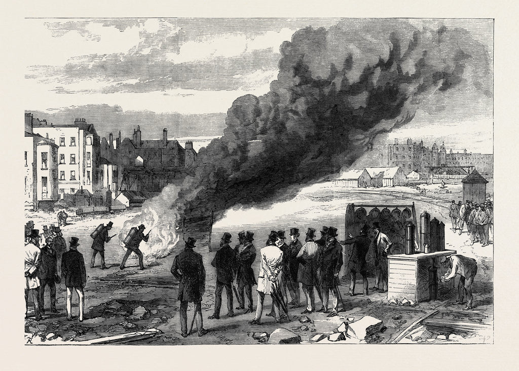 Detail of Experiments with L'Extincteur on the Thames Embankment Before the Prince of Wales 1868 by Anonymous