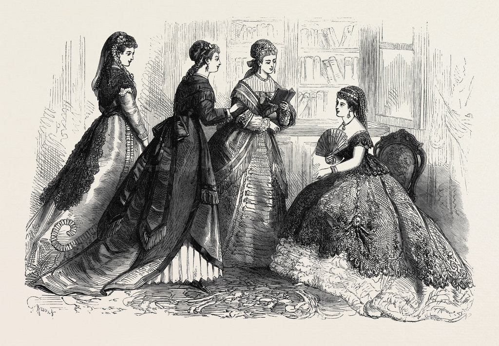 Detail of Paris Fashions for April 1868 by Anonymous