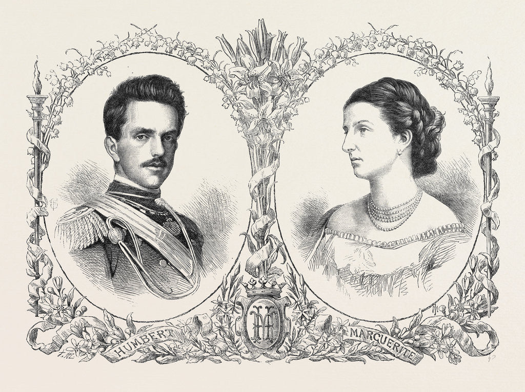 Detail of The Crown Prince Humbert of Italy and Princess Margaret of Savoy 1868 by Anonymous