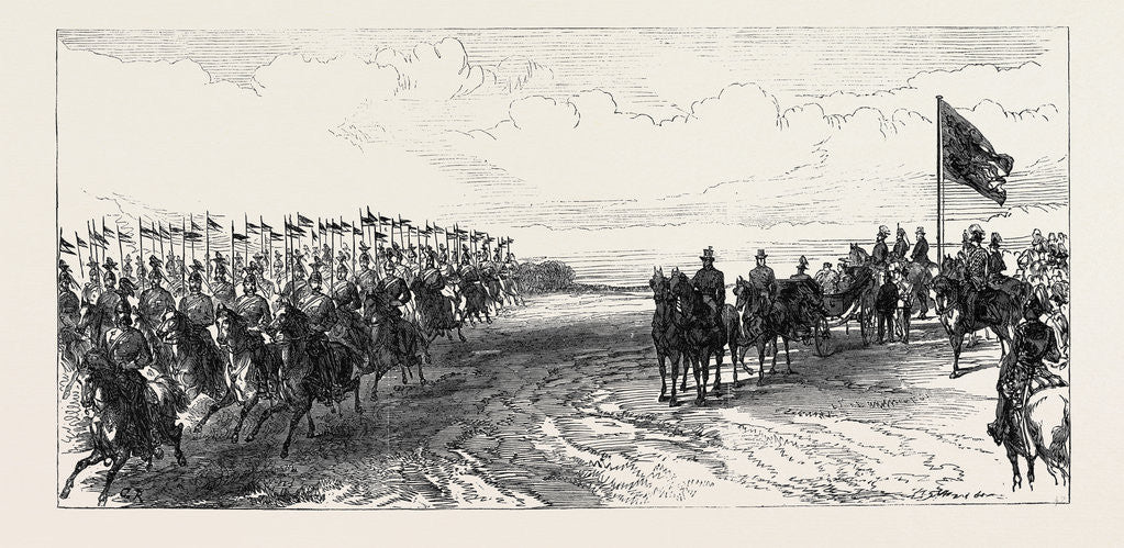 Detail of Visit of the Prince and Princess of Wales to Ireland: Review in Phoenix Park: The 12th Lancers Galloping Past 1868 by Anonymous