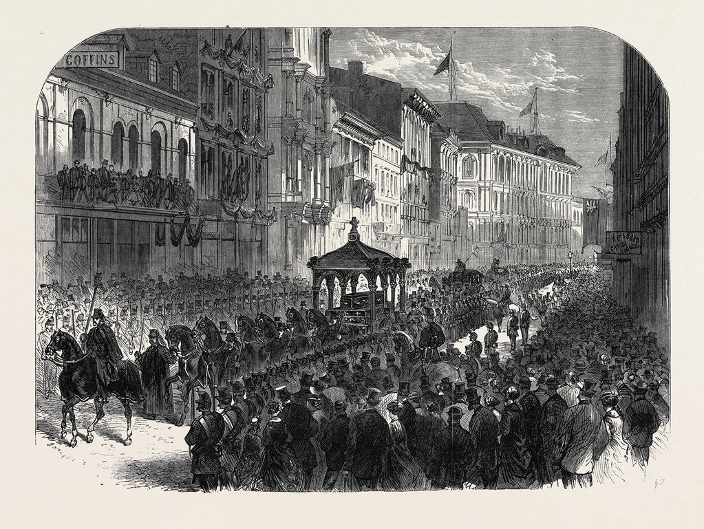 Detail of Funeral Procession of the Late Hon. Thomas D'Arcy M'Gee at Montreal Canada 1868 by Anonymous