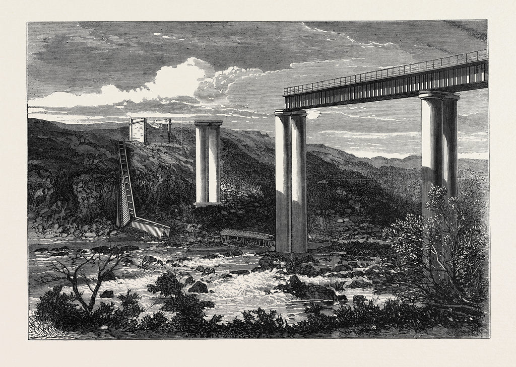 Detail of Grand River Railway Bridge Mauritius Destroyed by a Hurricane 1868 by Anonymous