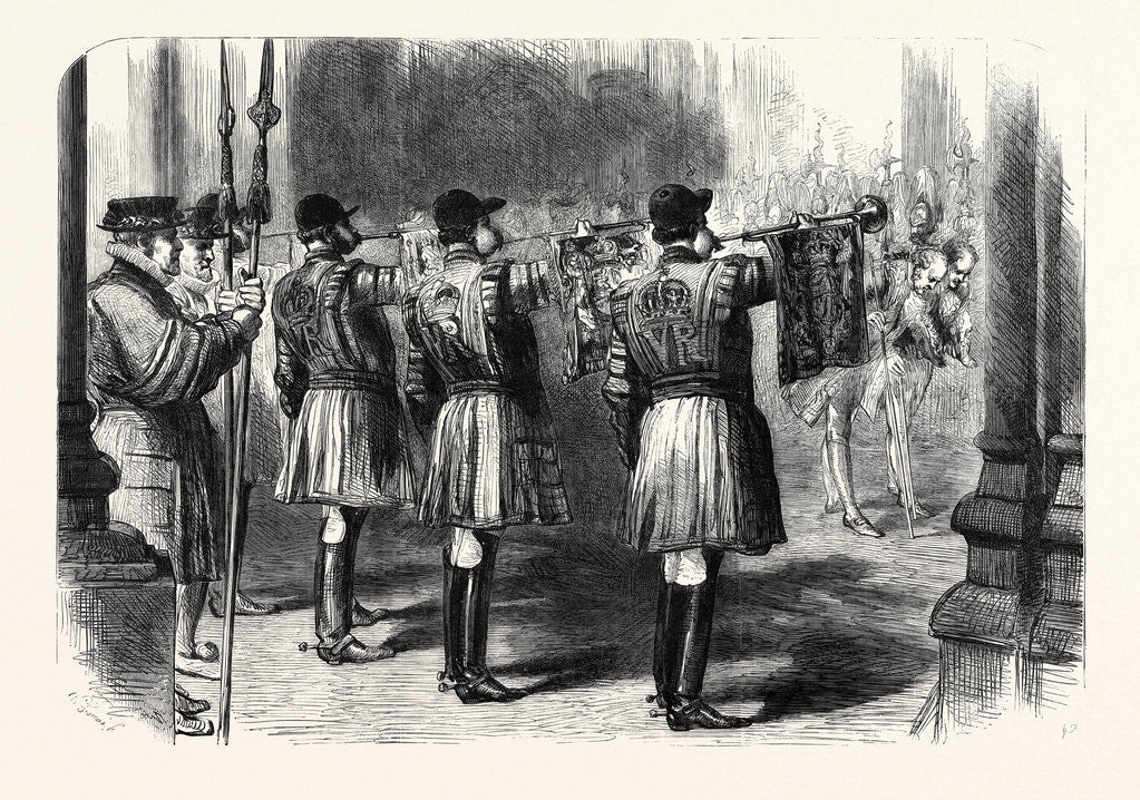 Detail of The Opening Op Parliament Trumpeters Announcing the Approach of Her Majesty February 1861 by Anonymous