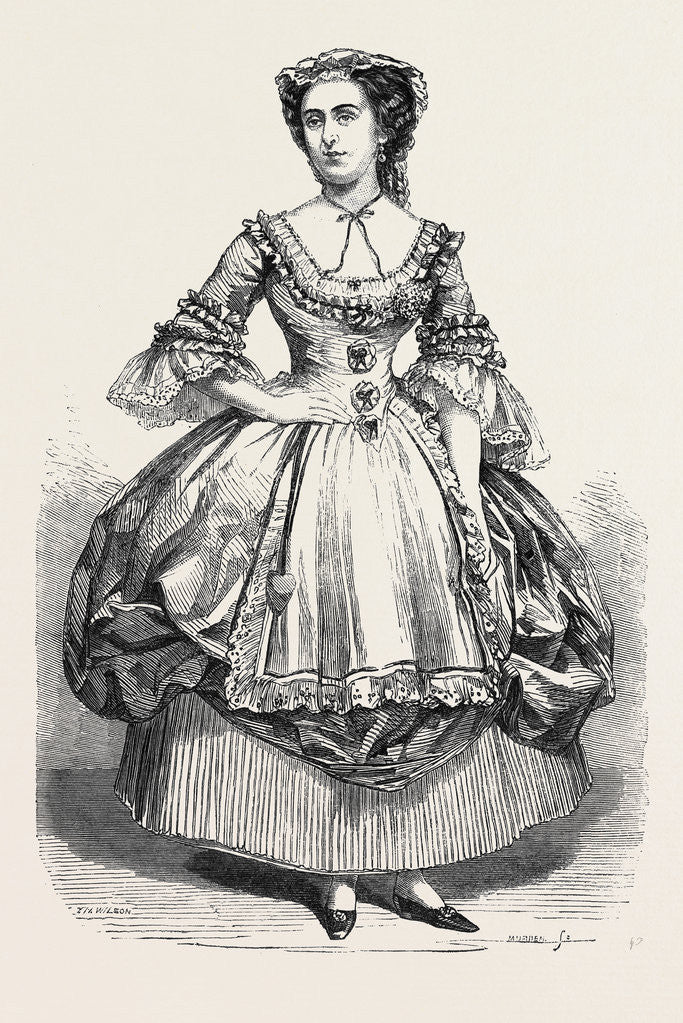 Detail of Miss Fanny Stirling of the Haymarket Theatre As Miss Hardcastle by Anonymous
