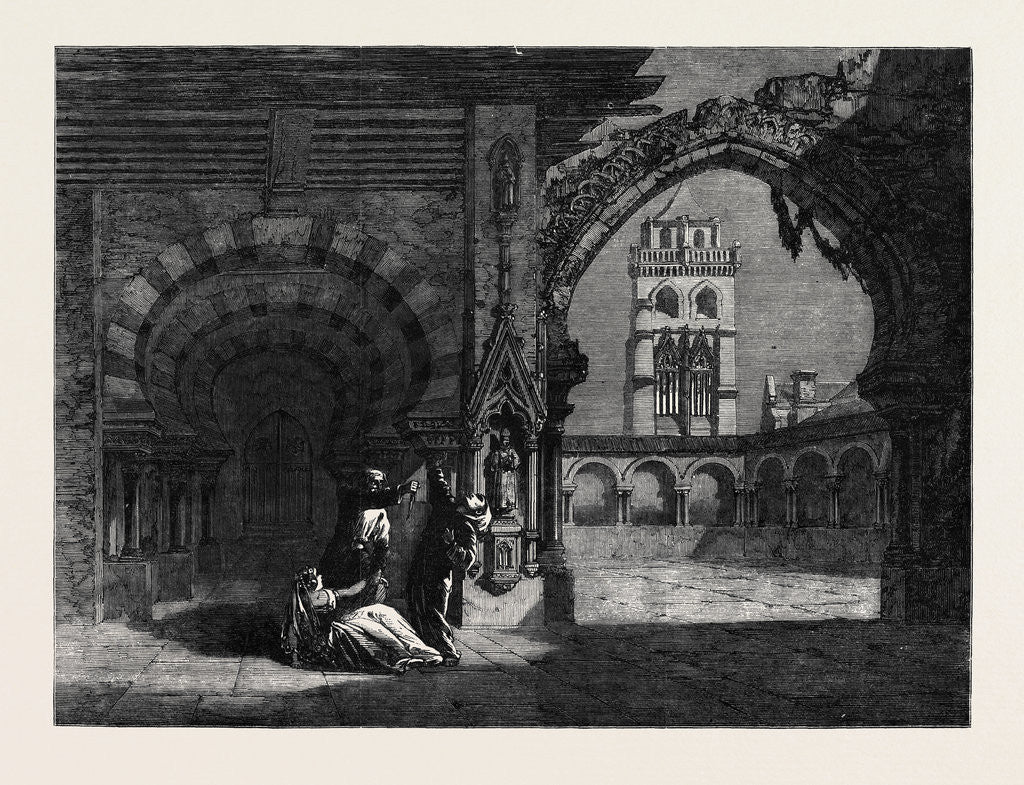 Detail of Scene from Balfe's Opera Bianca the Bravo's Bride at Covent Garden Theatre by Anonymous
