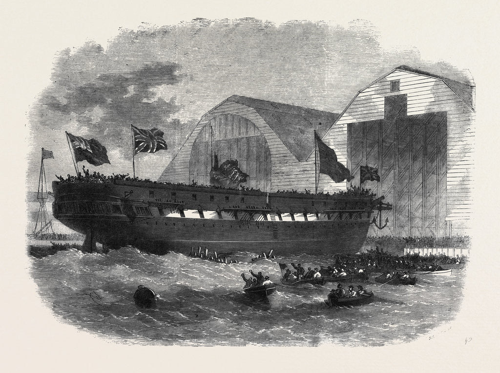 Detail of Launch of Her Majesty's Screw Steam Frigate Bristol at Woolwich Dockyard by Anonymous