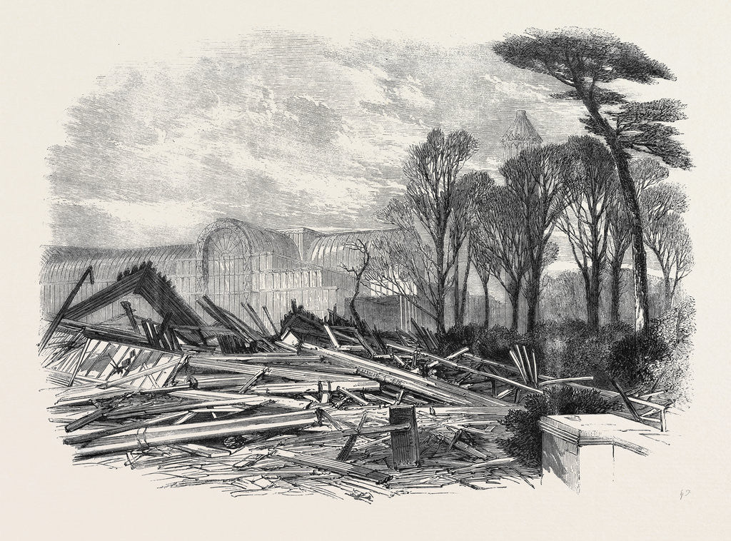 Detail of The Gale of Last Week Ruins of the North Wing of Sydenham Crystal Palace February 1861 by Anonymous