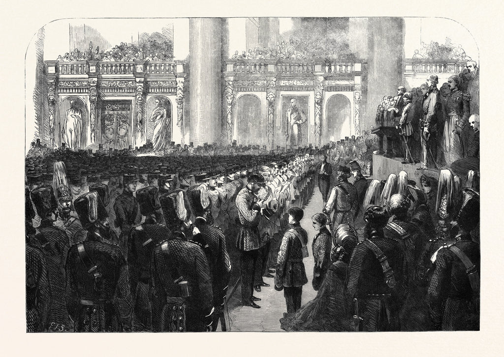 Detail of The Liverpool Press Guard (80th Lancashire Rifle Volunteers) Taking the Oaths in St. George's Hall by Anonymous