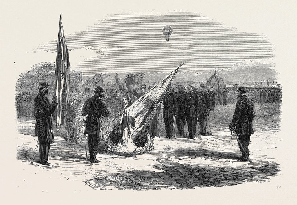 Detail of The Volunteer Movement: Presentation of Colours to the 39th Middlesex (Finsbury) Volunteers at the Crystal Palace on Whit Monday 1861 by Anonymous