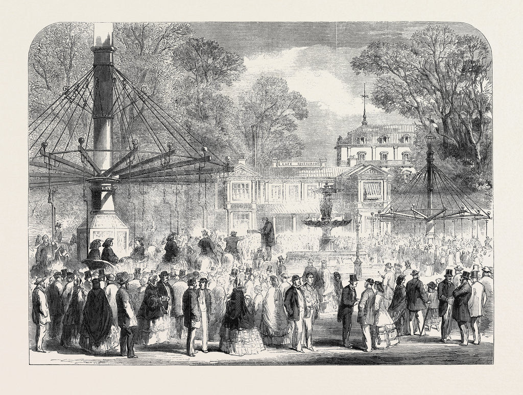 Detail of British Excursionists in the Champs Elysees: The Wooden Horses by Anonymous