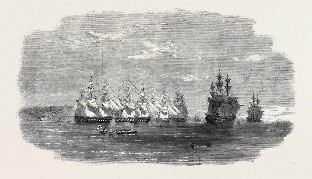 Detail of The British Fleet Lying in the Roadstead of Beyrout by Anonymous
