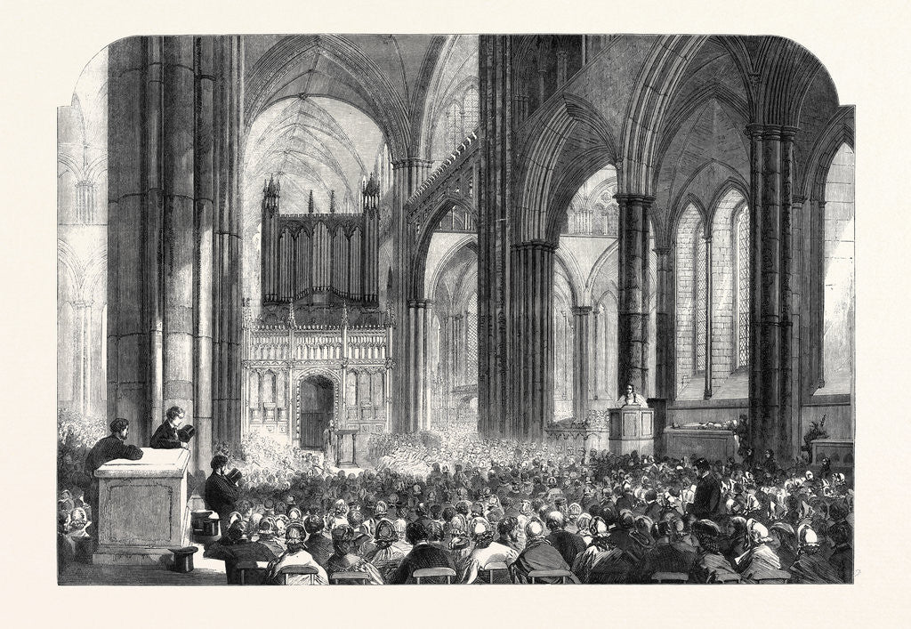 Detail of Diocesan Meeting of Parish Choirs at Salisbury Cathedral 1861 by Anonymous