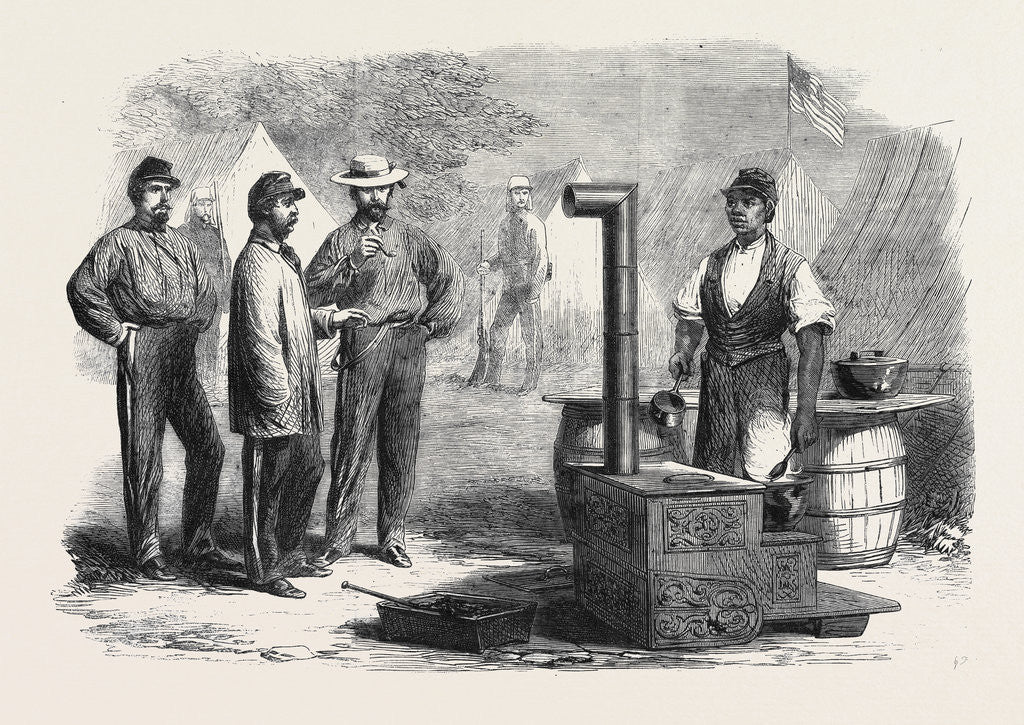 Detail of The Civil War in America: Our Kitchen in the Camp of the 2nd New York Regiment by Anonymous