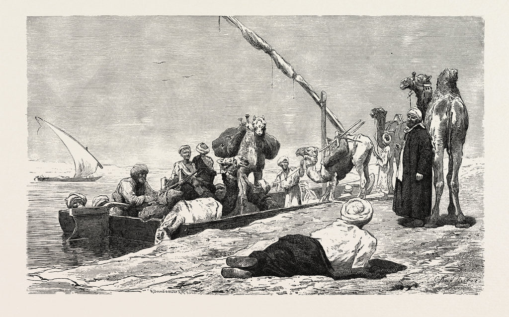 Detail of Fellah Ferry Between Keneh and Dendera by Anonymous