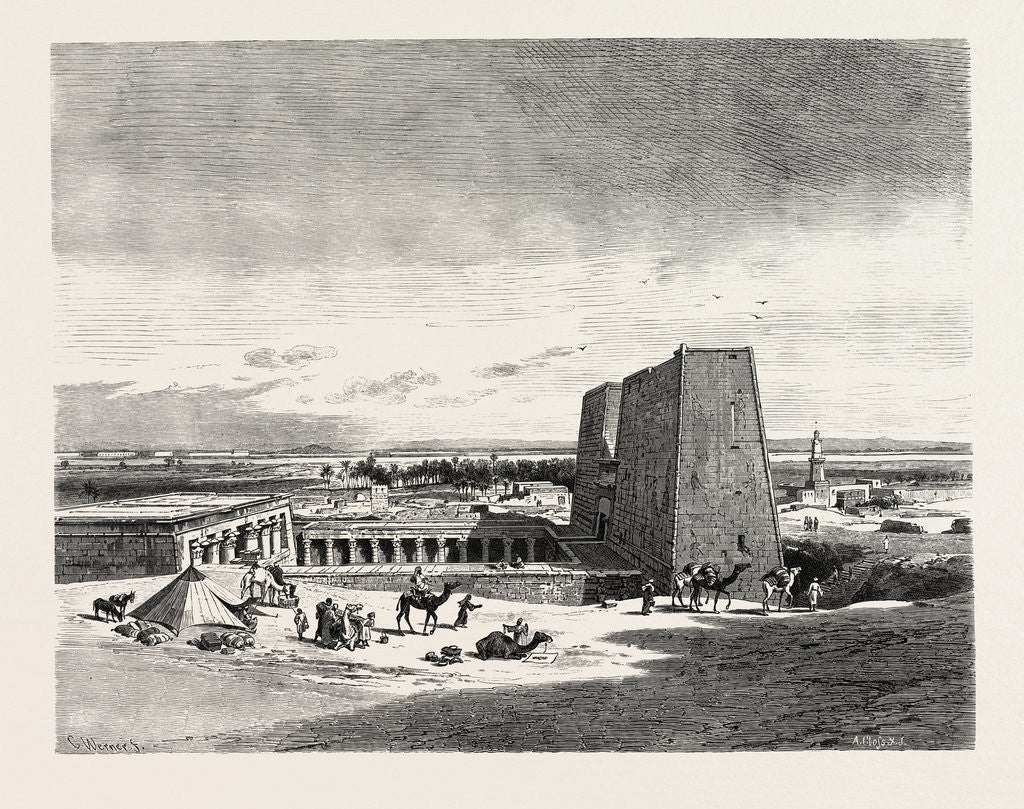 Detail of Temple of Edfoo by Anonymous