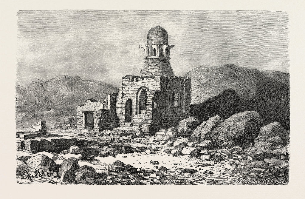 Detail of Mausoleum in the Desert Near Assouan by Anonymous