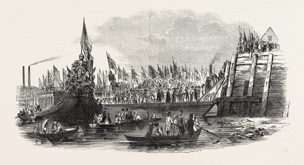 Detail of Lord Mayor's Show, the Landing at Westminster, London, 1846 by Anonymous
