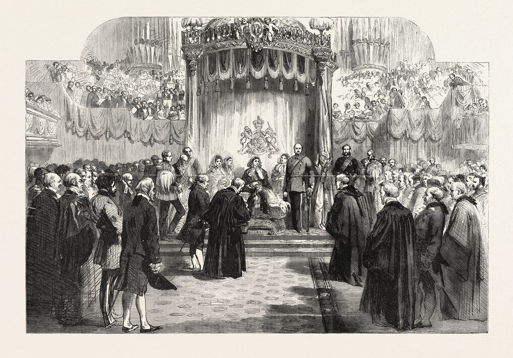 Detail of Queen Victoria's Visit to Birmingham, UK: Reading of the Birmingham Corporation' Address to Her Majesty in the Town Hall, 1858 by Anonymous