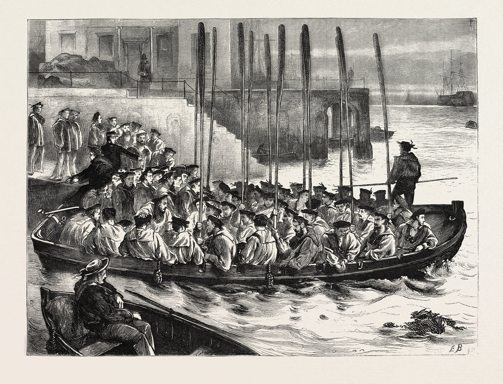 Detail of Man of War's Men at Portsmouth, UK, 1870 by Anonymous