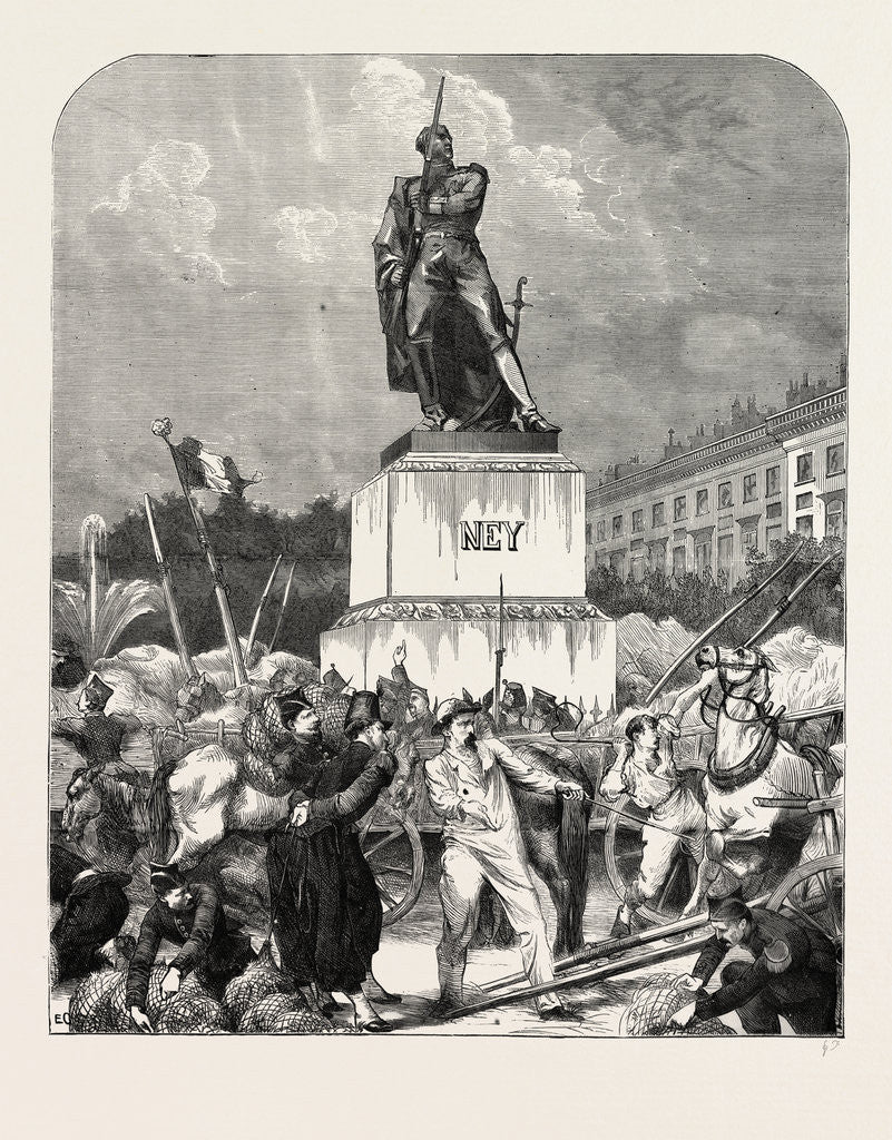 Detail of At Metz, Before the Statue of Marshal Ney, France, 1870 by Anonymous