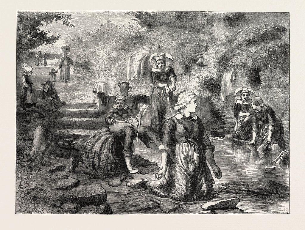 Detail of A French Washing-Ground, 1870 by Anonymous