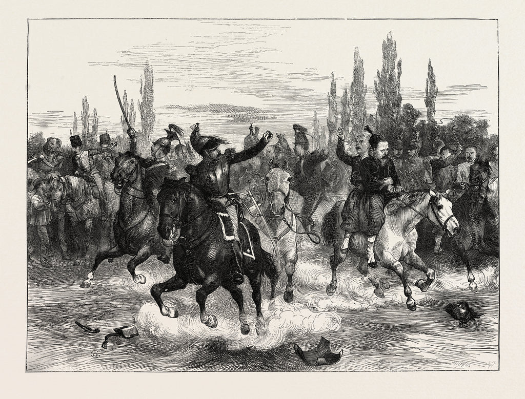 Detail of Fugitives from Woerth Riding Into Hagenau, France, 1870 by Anonymous