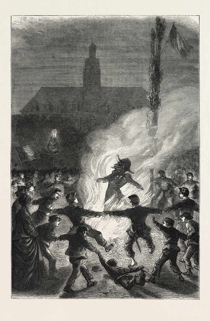 Detail of Burning the Effigy of Napoleon III, 1870 by Anonymous