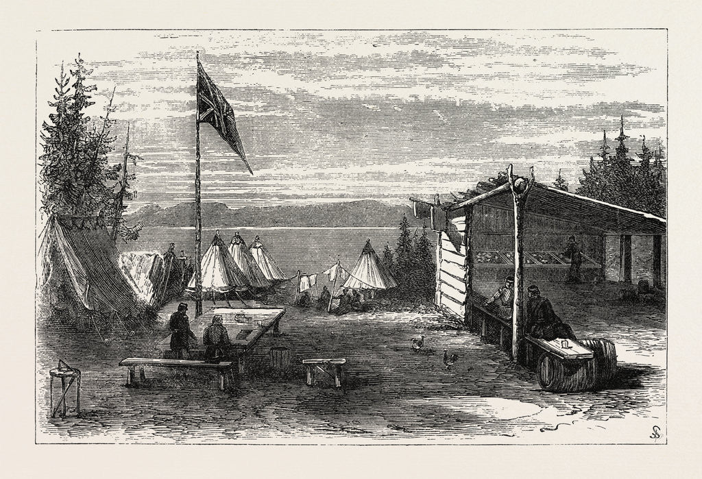 Detail of The Red River Expedition: Headquarters, Thunder Bay, 1870, Canada by Anonymous