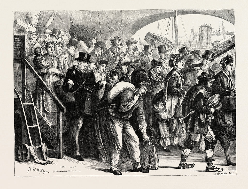 Detail of Landing of French Refugees at London Bridge, London, 1870 by Anonymous