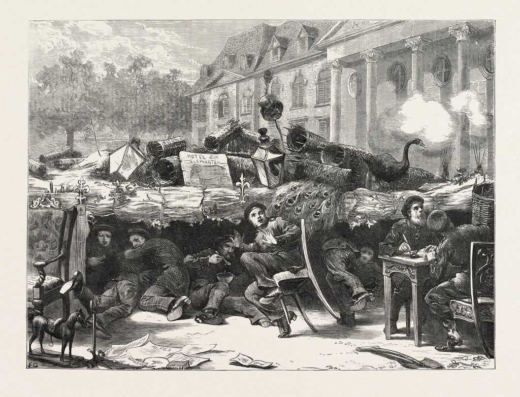 Detail of Prussian Barricade at the Chateau Meudon: The Noise of a Shell, 1870 by Anonymous
