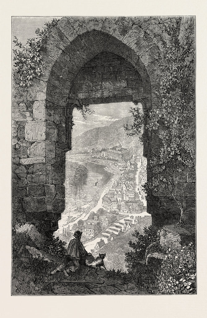 Detail of View of Les Andelys on the Seine, France, 1870 by Anonymous
