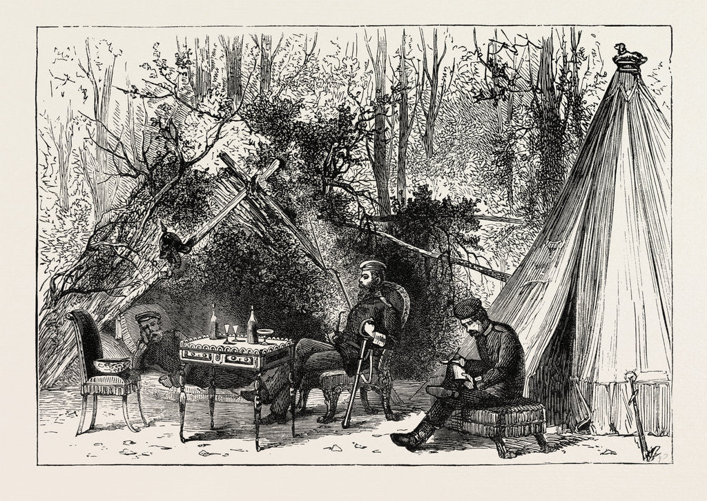 Detail of Outpost in a Wood of Sweet Chestnuts, France, 1870 by Anonymous