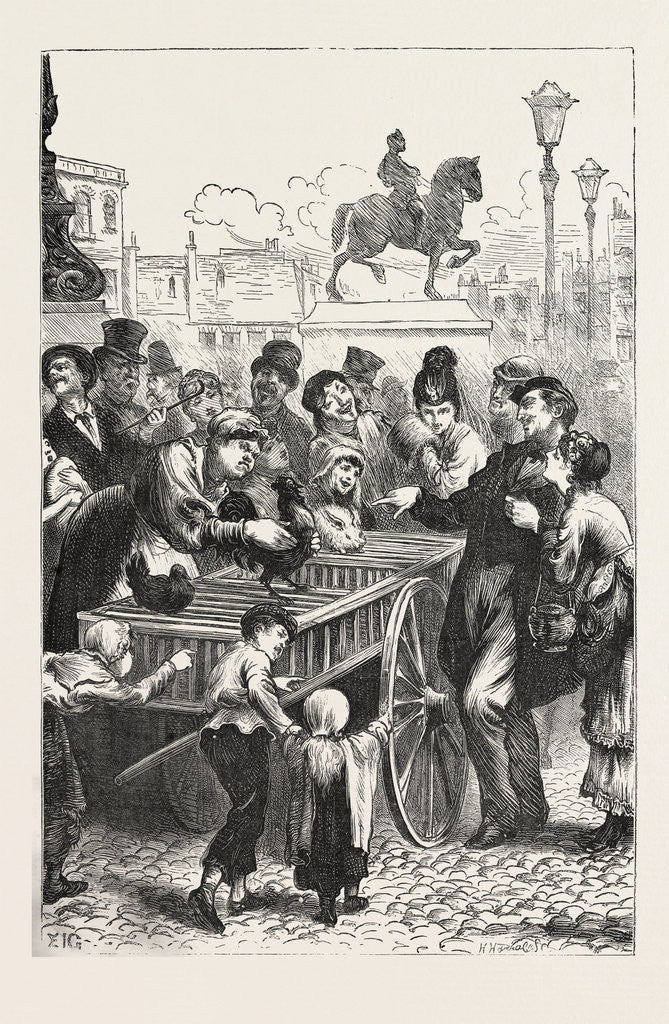 Detail of The Last Lot, Paris, France, 1870; Chicken and Rabbit by Anonymous
