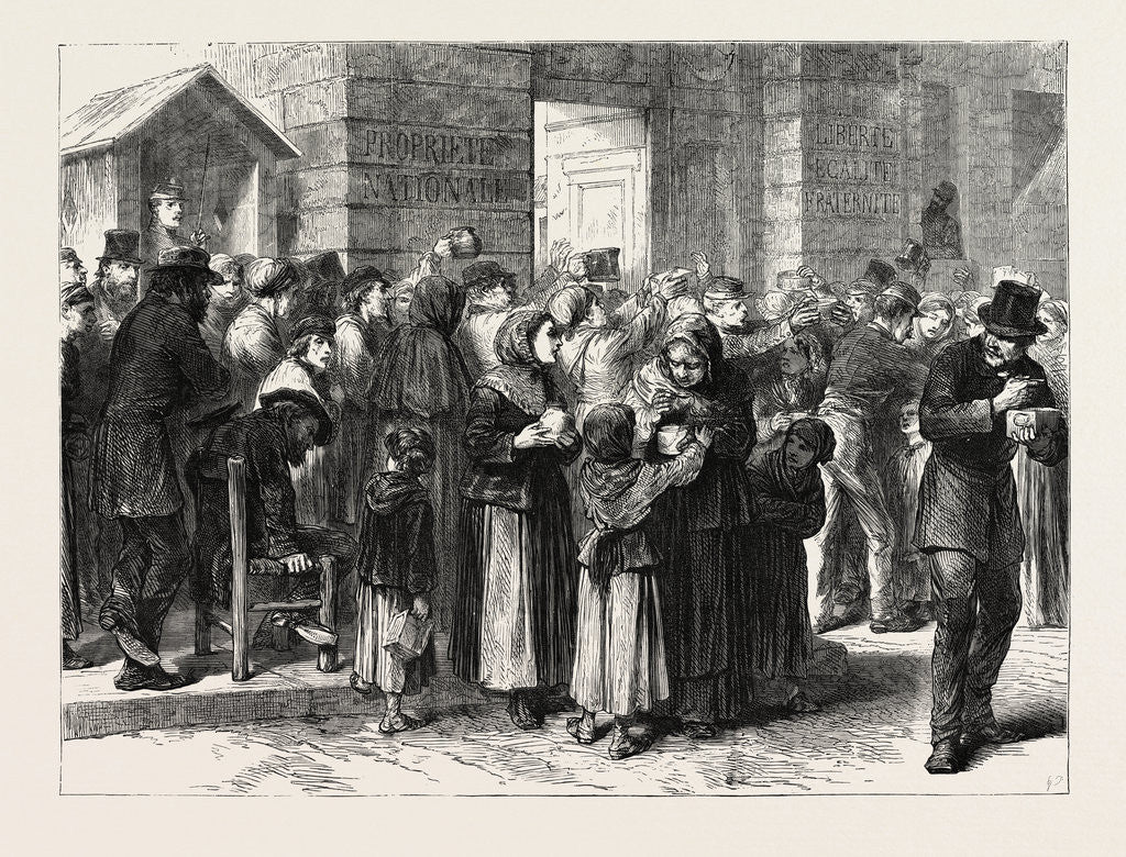 Detail of Serving Soup in the Faubourg Poissoniere, Paris, France, 1870 by Anonymous