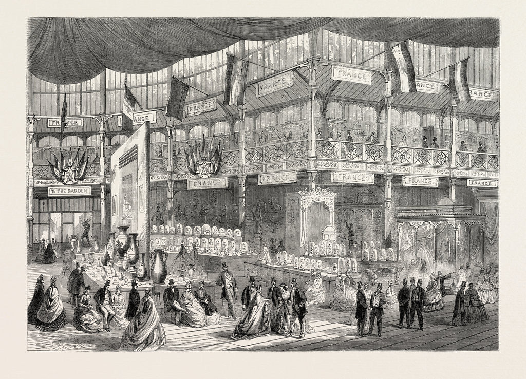 Detail of The French Court in the Dublin Exhibition, Ireland, 1865 by Anonymous