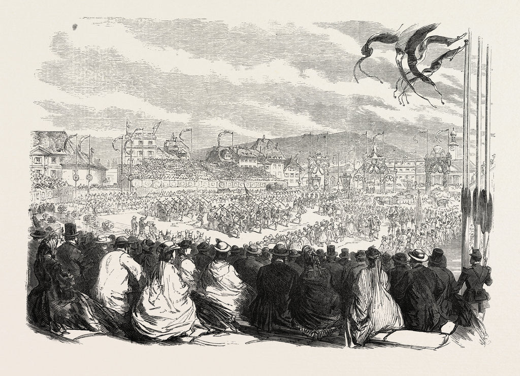 Detail of Vinedressers' Fete at Vevey, Switzerland, 1865 by Anonymous