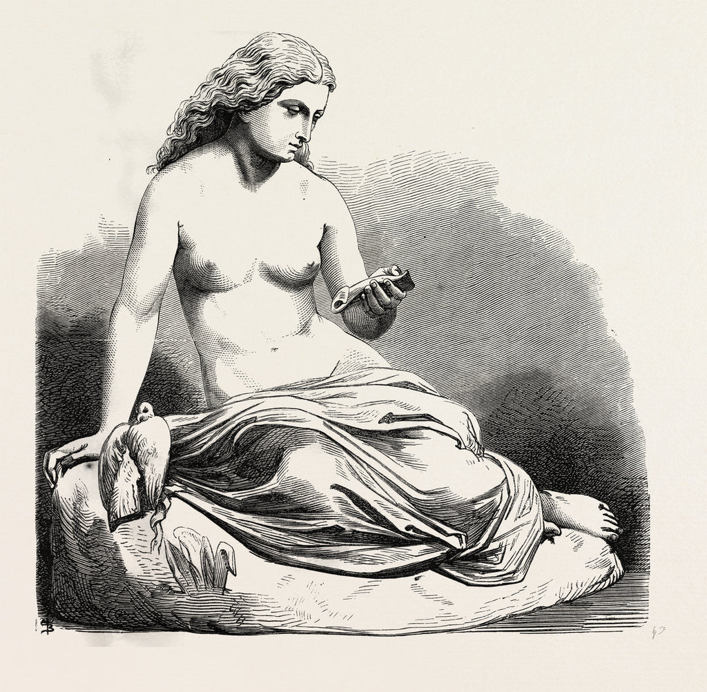 Detail of The Carrier Pigeon (W.C. Marshall, R.A., Sculptor. From the Late Exhibition of the Royal Academy, UK), 1865 by Anonymous