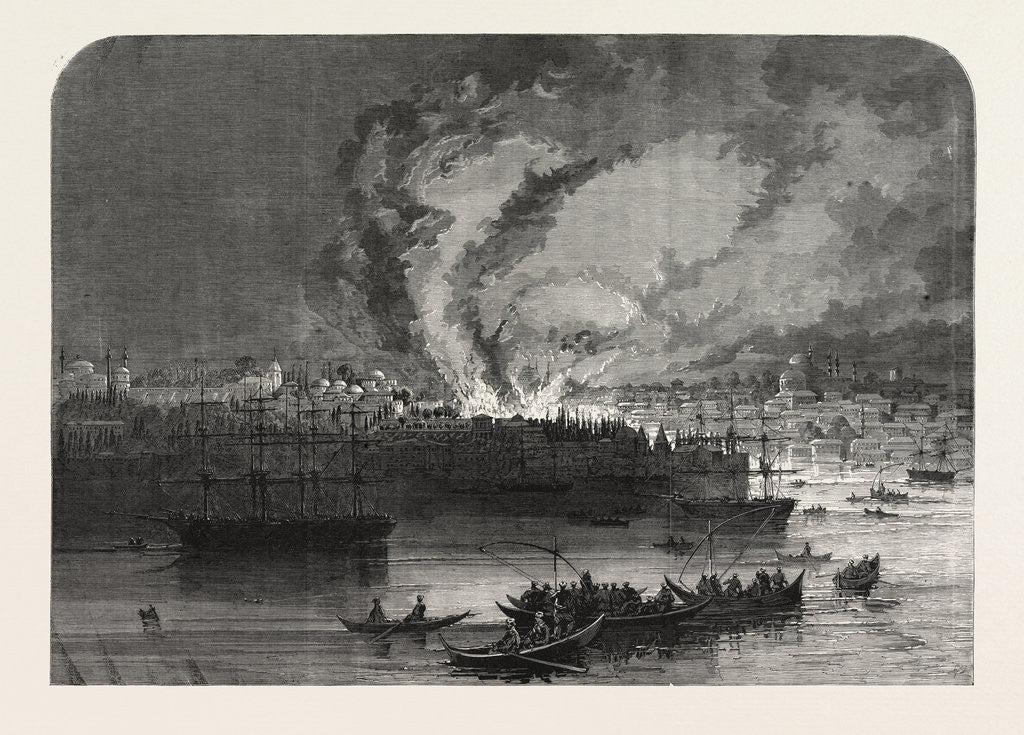 Detail of The Late Great Fire at Constantinople, Istanbul, Turkey, 1865 by Anonymous