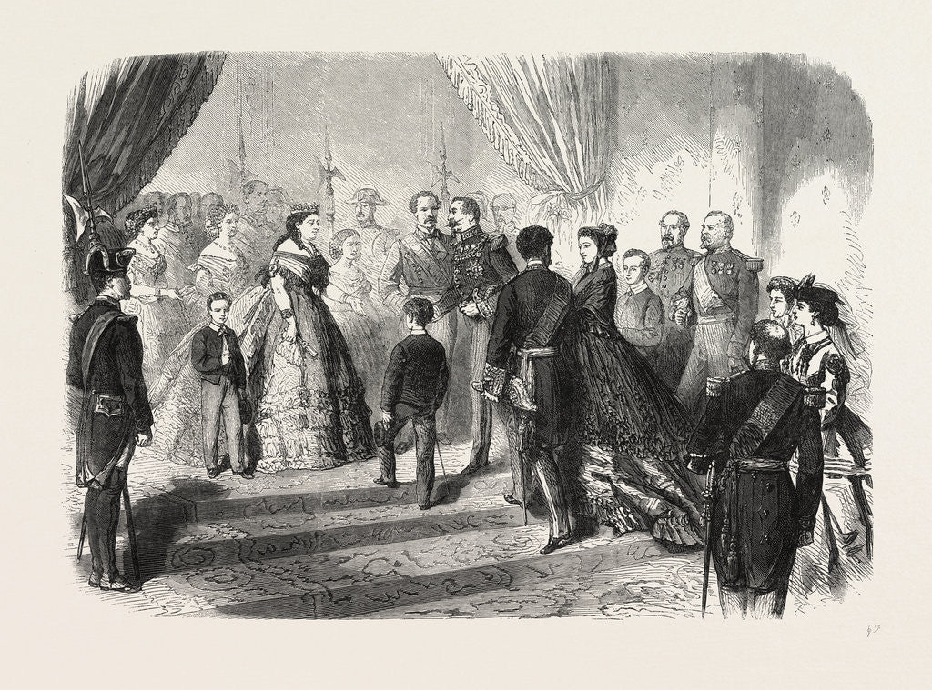 Detail of Meeting of the French and Spanish Royal Families in the Hotel De Ville, St. Sebastian, 1865 by Anonymous