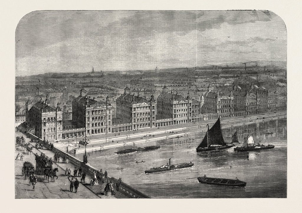 Detail of The New St. Thomas's Hospital, London, 1865 by Anonymous