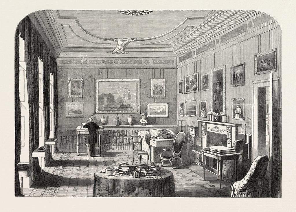 Detail of Lord Palmerston's Study at Broadlands, UK, 1865 by Anonymous