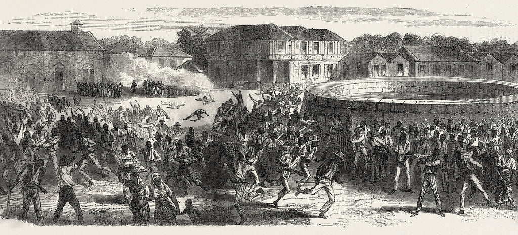 Detail of The Riots in Jamaica: Dispersing a Mob, 1865 by Anonymous
